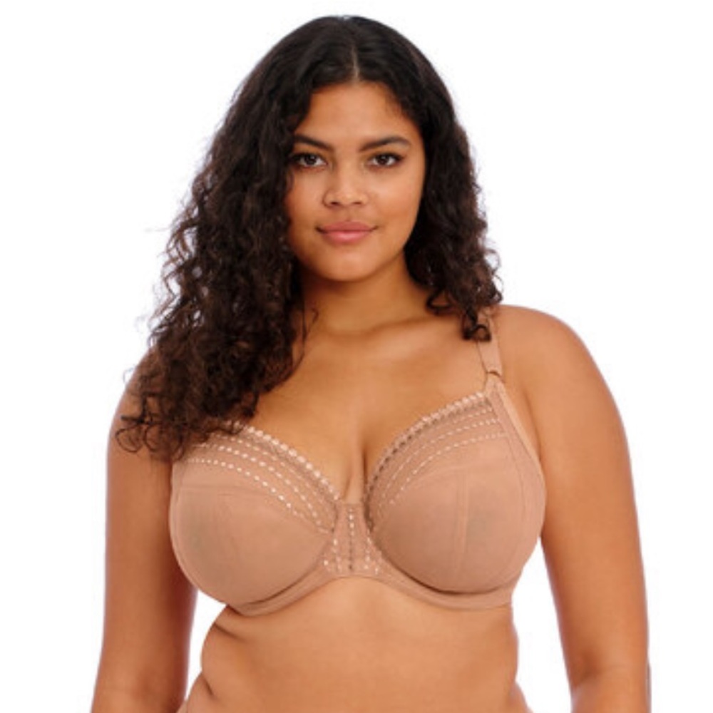 NWT Elomi Matilda Unlined Plunge Bra Tan Cafe 44 DDD Retails $75 - Picture 2 of 6